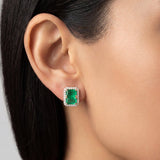 Emerald Heirloom Diamond Studs