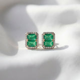 Emerald Heirloom Diamond Studs