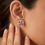 Ruby Polki Diamond Ear Studs