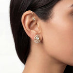 14K gold Cirelle Chain Drop earrings with elegant Polki detailing and delicate moving chains.
