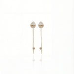 14K gold Cirelle Chain Drop earrings with elegant Polki detailing and delicate moving chains.