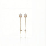 14K gold Cirelle Chain Drop earrings with elegant Polki detailing and delicate moving chains.