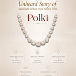 Educational banner explaining the beauty and artistry of Polki diamonds