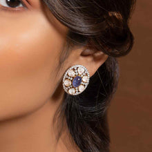Load image into Gallery viewer, Blue Diamond Stud Earrings
