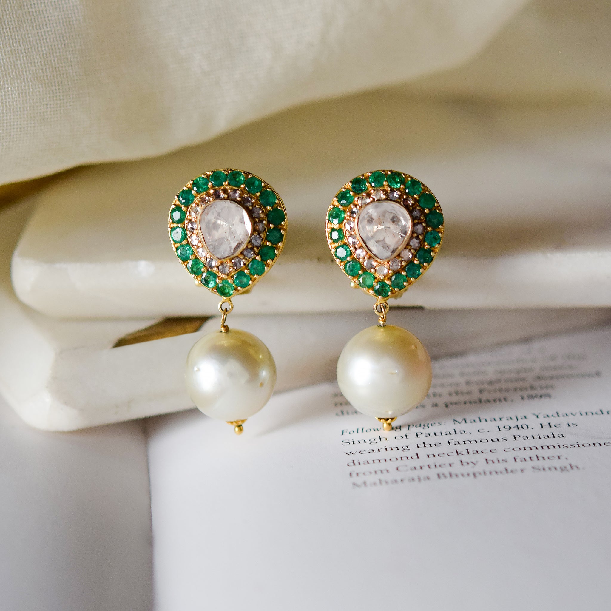 Round Pearl Wedding Drop Earrings in Rose Gold for Brides,Bridal Party –  PoetryDesigns