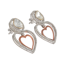 Load image into Gallery viewer, polki heart shaped earrings
