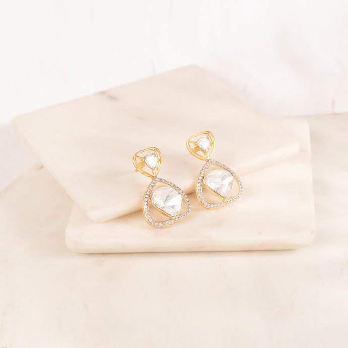 Polki diamond earring