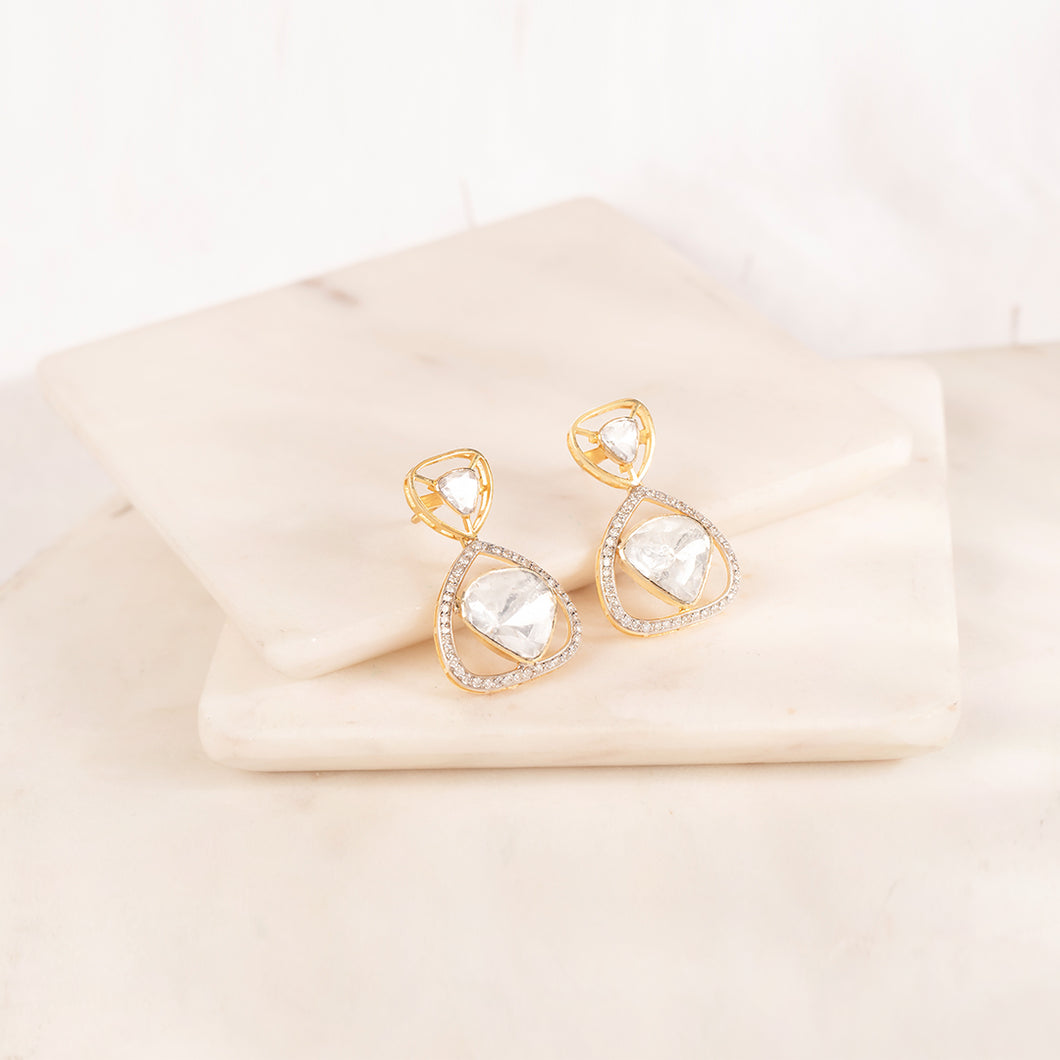 Polki diamond earring