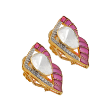 Load image into Gallery viewer, polki earrings in gold
