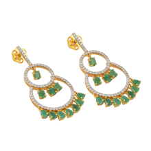 Load image into Gallery viewer, green earrings for saree
