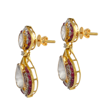 Load image into Gallery viewer, gold diamond earrings for women
