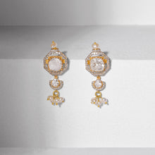 Load image into Gallery viewer, Pearl Droplets Polki Earrings

